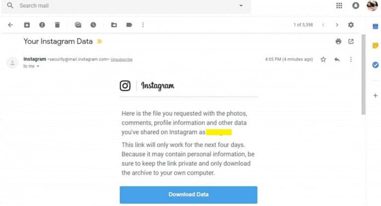 Cara backup data di Instagram